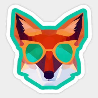 Cool Low Poly Fox wearing Sunglasses Sticker